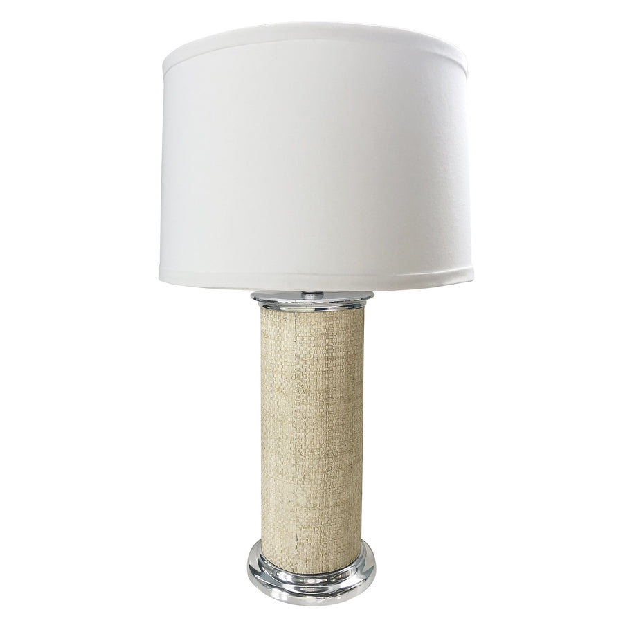 Sand Faux Grasscloth Column Table Lamp | Mariposa