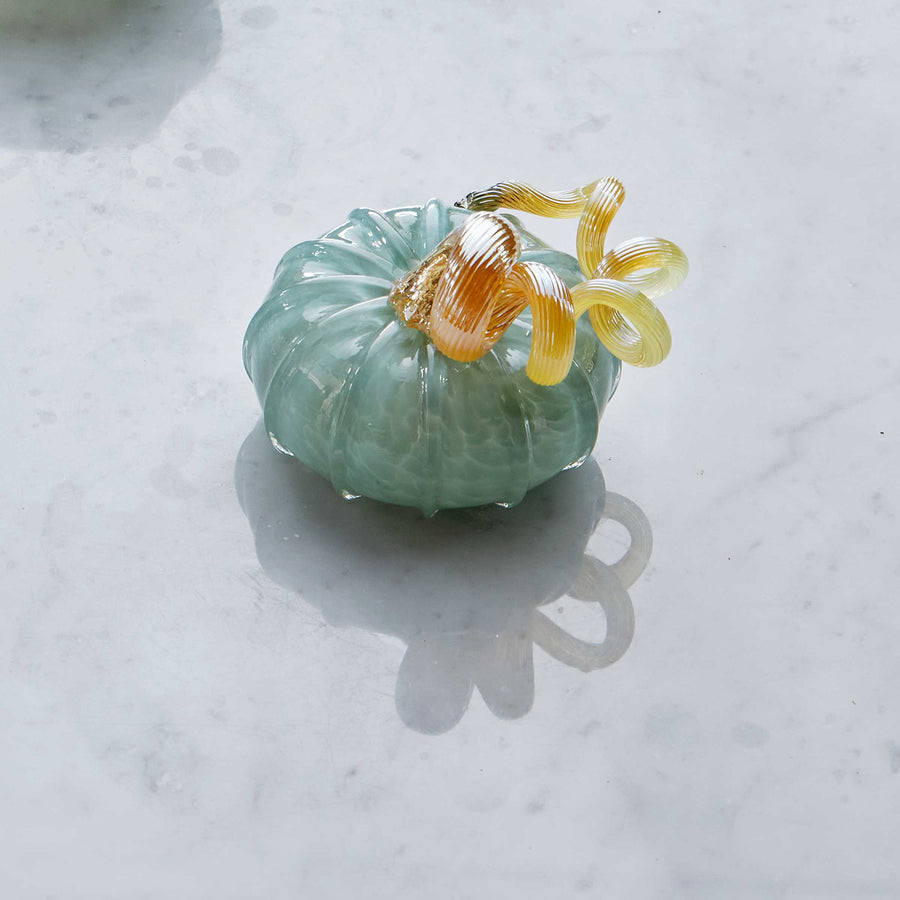 Teal Glass Small Pumpkin -Decorative Accessories | Mariposa
