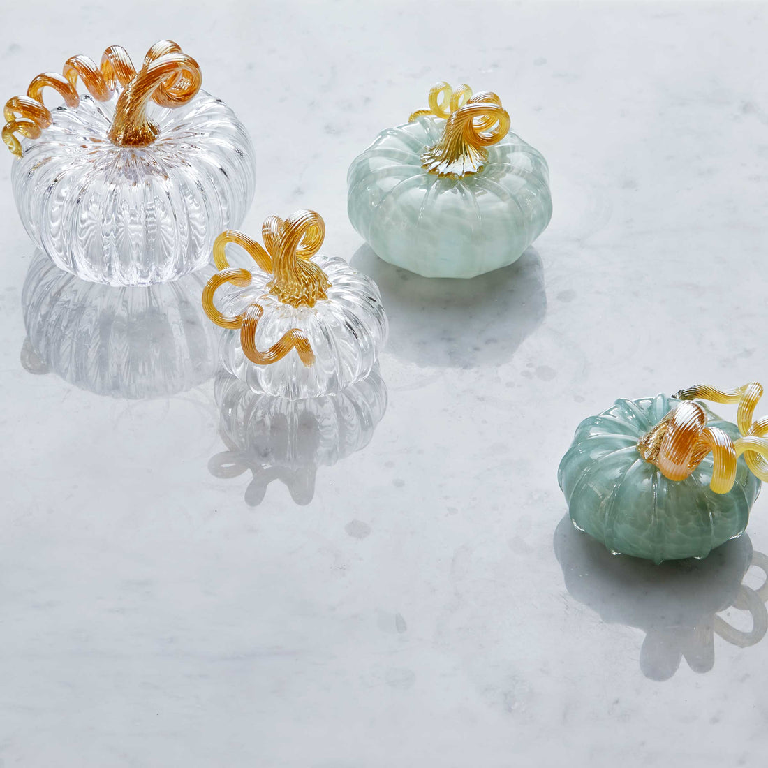 Teal Glass Medium Pumpkin -Decorative Accessories | Mariposa