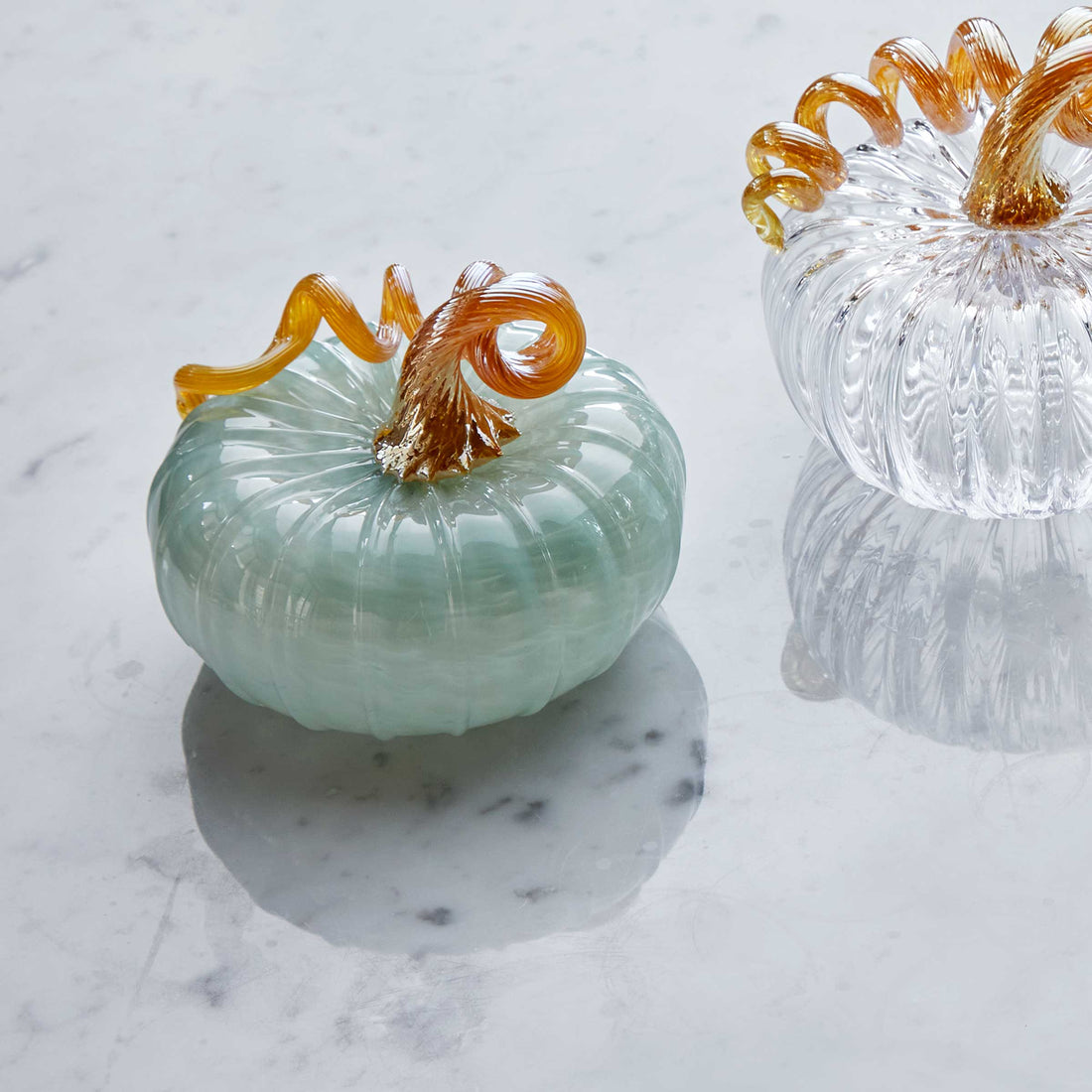 Teal Glass Large Pumpkin -Decorative Accessories | Mariposa