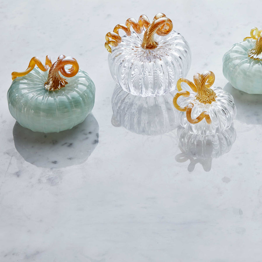 Teal Glass Large Pumpkin -Decorative Accessories | Mariposa