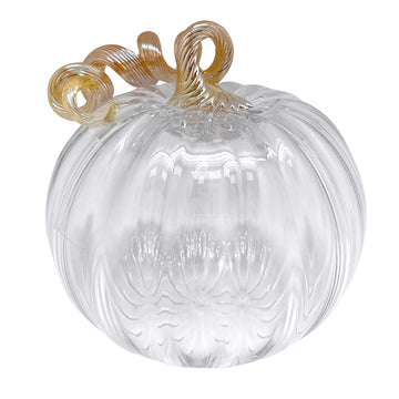 Clear & Gold Glass Extra Large Pumpkin