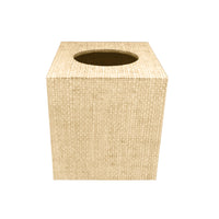 Sand Faux Grasscloth Cube Tissue Box