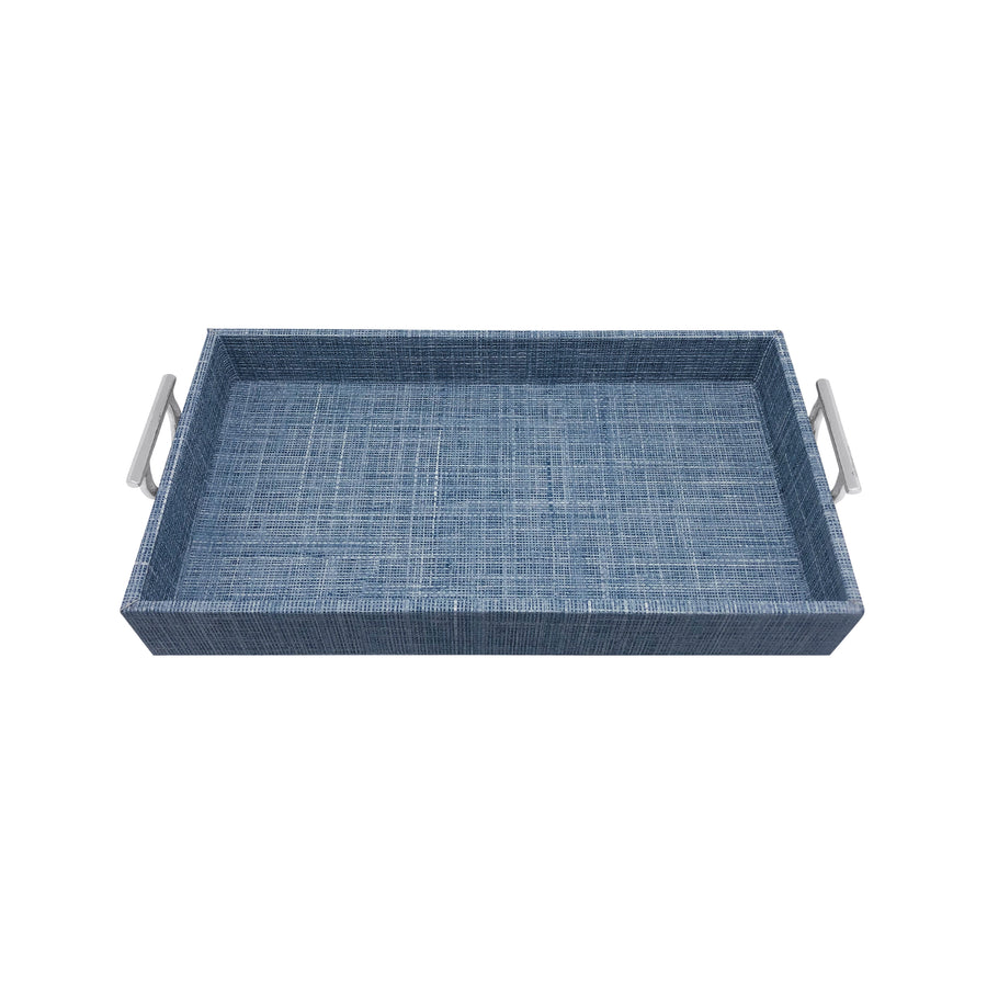 Heather Blue Metal Handled Small Tray