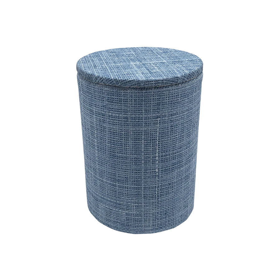 Heather Blue Cotton Ball Canister with Lid