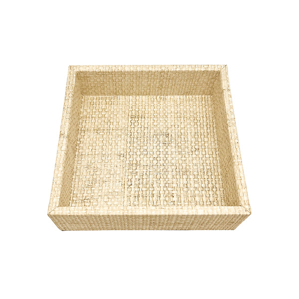 Sand Faux Grasscloth Napkin Box/Small Tray