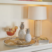 Sand Faux Grasscloth Column Table Lamp-Lighting | Mariposa
