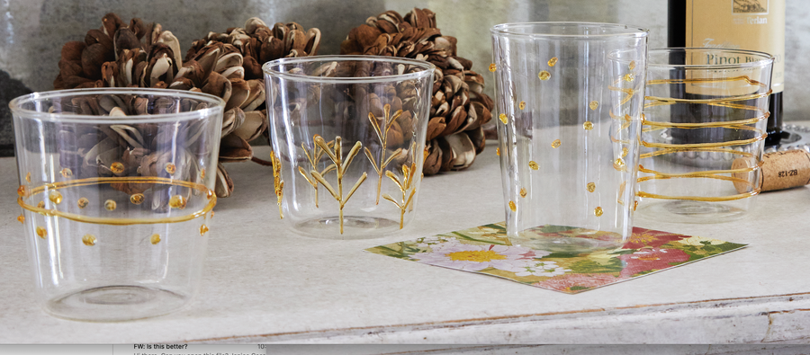 Applique Gold Dotty Double Old Fashion Glass