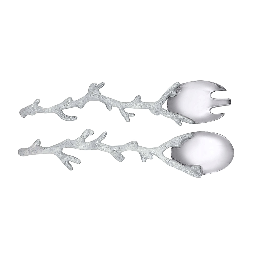 White Coral Salad Servers