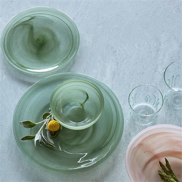 Appliqué Green Seagrass DOF Glass-Glassware-|-Mariposa