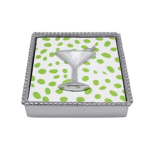 Cocktail Beaded Napkin Box | Mariposa Napkin Boxes and Weights