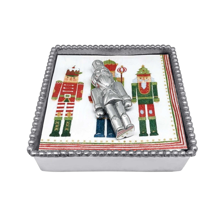 Nutcracker Beaded Napkin Box -Napkin Holders | Mariposa