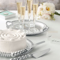 Pearled Cake Server Set-Table Accessories-|-Mariposa