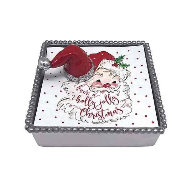 Mariposa | Red Santa Hat Beaded Napkin Box