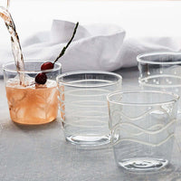 White Appliqué Branches Double Old Fashion Glass-Glassware-|-Mariposa